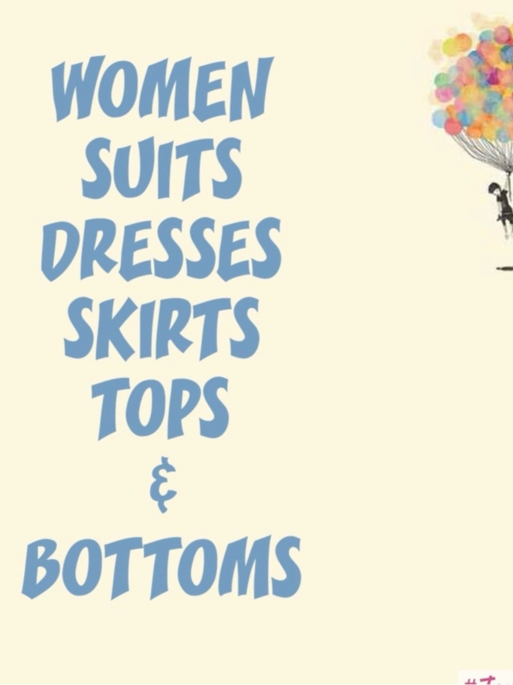 Graphic Text Poster - Blue Typography on Cream Background
